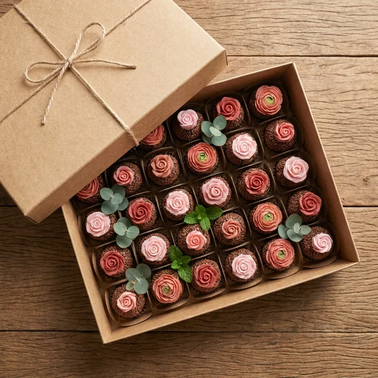 Caja de bombones florales