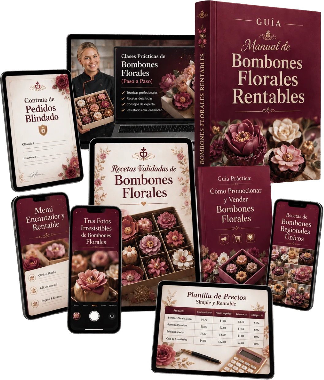 Paquete completo: Manual de los Bombones Florales Rentables + bonus